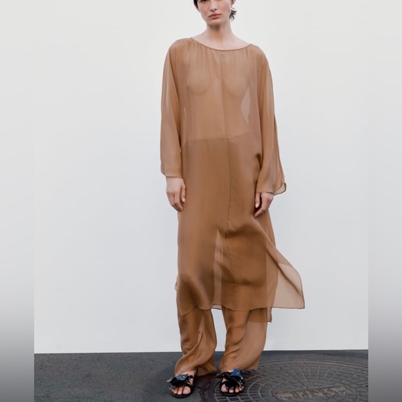 Silk sheer tunic dress - Picture 2 of 15